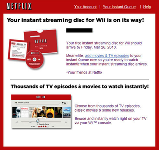 Illustration for article titled Wii Netflix Streaming Discs Are In The Mail